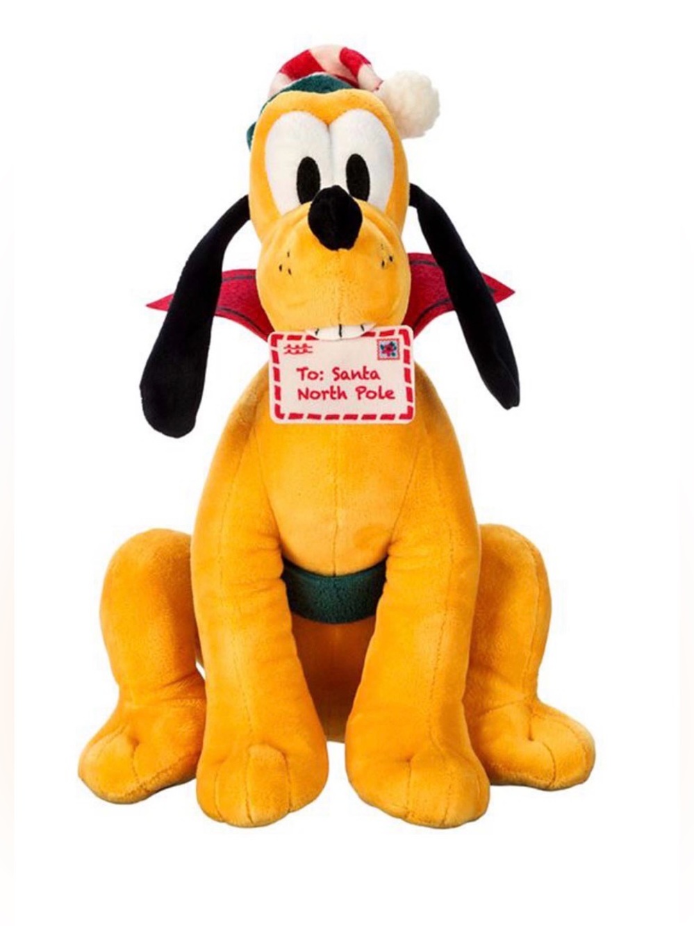 NEW 2024 Disney Parks Christmas Pluto Holiday Plush Letters Santas Helper 15”